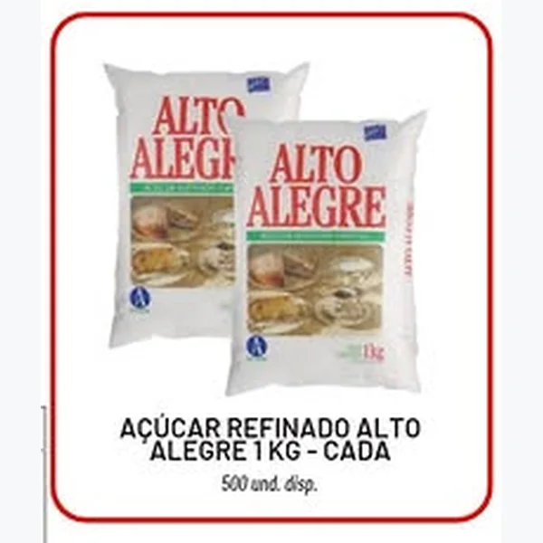 Recorte do encarte de Açúcar Refinado Alto Alegre 1 kg