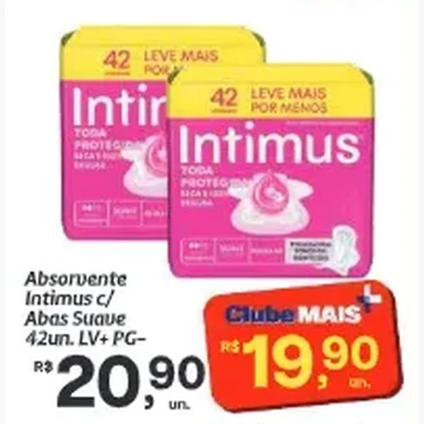 Recorte do encarte de Absorvente Intimus 42 un