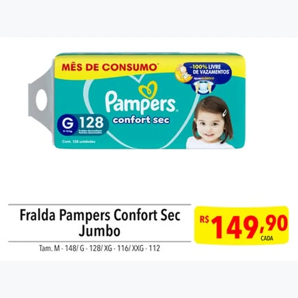 Recorte do encarte de Fralda Confort Sec Pampers