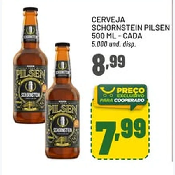 Recorte do encarte de Cerveja Pilsen Schornstein 500 ml