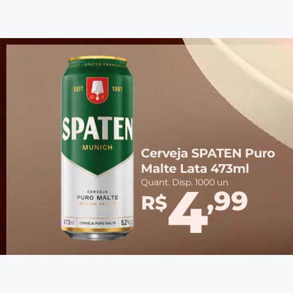 Recorte do encarte de Cerveja Puro Malte SPATEN 473 ml