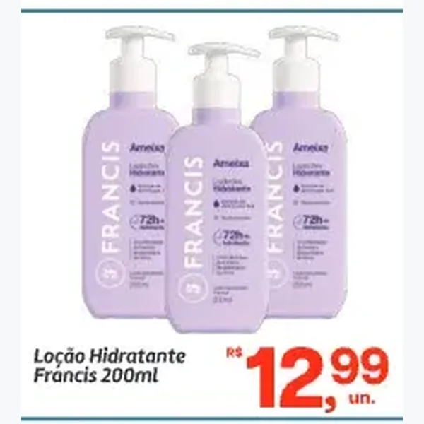 Recorte do encarte de Loção Hidratante Francis 200 ml