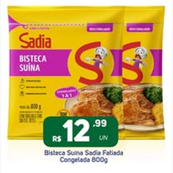 Bisteca Suína Fatiada Congelada Sadia 800 g