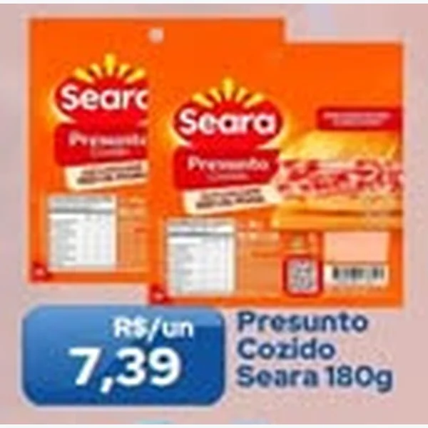 Recorte do encarte de Presunto Cozido Seara 180 g