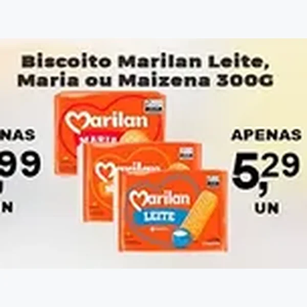 Recorte do encarte de Biscoito Leite Marilan 300 g