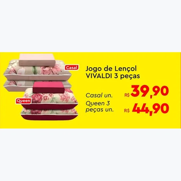 Jogo de Lençol Casal Vivaldi 3 un