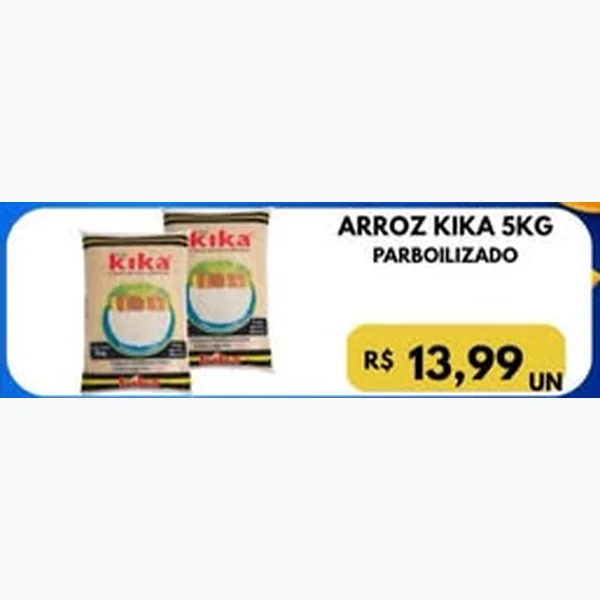 Recorte do encarte de Arroz Parboilizado Kika 5 kg