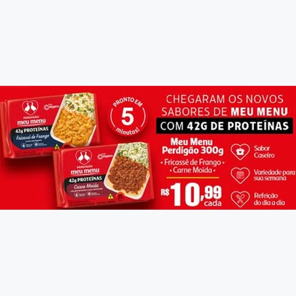 Recorte do encarte de Meu Menu Fricassê de Frango Perdigão 300 g