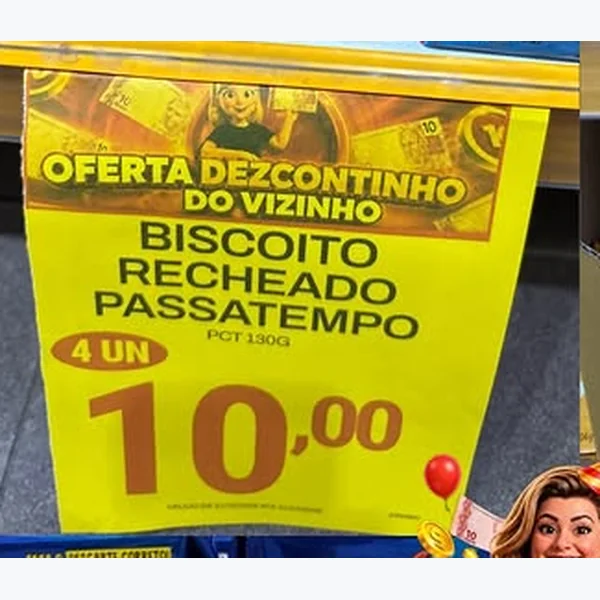 Recorte do encarte de Biscoito Recheado Passatempo 130 g
