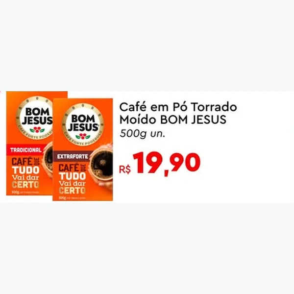 Café em Pó Torrado Moído BOM JESUS 500 g
