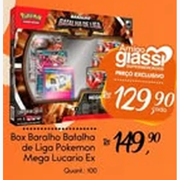 Recorte do encarte de Box Baralho Batalha de Liga Pokemon Mega Lucario Ex