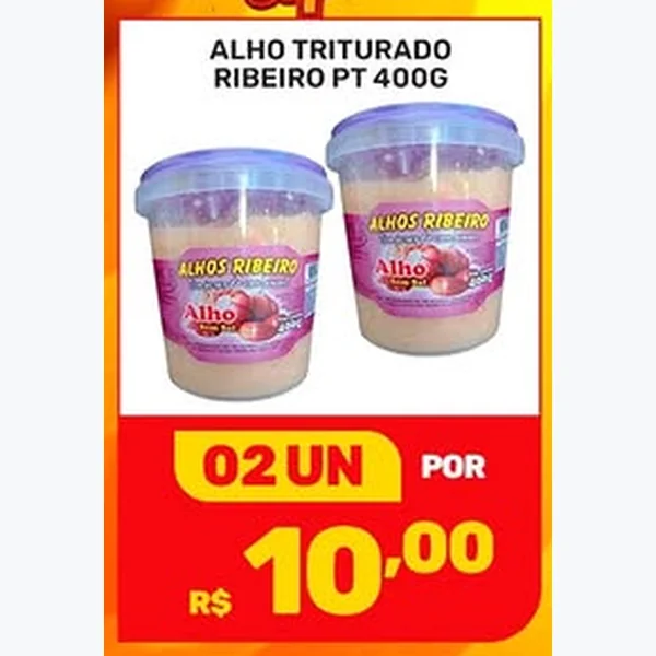 Recorte do encarte de Alho Triturado Ribeiro 400 g