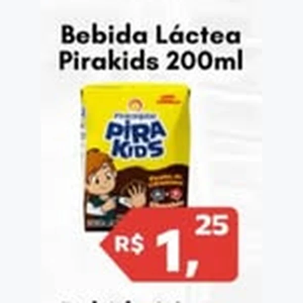 Recorte do encarte de Bebida Láctea Pirakids 200 ml