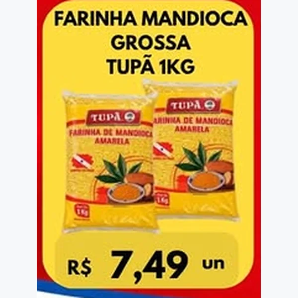 Recorte do encarte de Farinha de Mandioca Grossa Tupã 1 kg