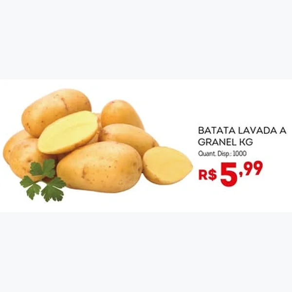 Recorte do encarte de Batata Lavada a Granel