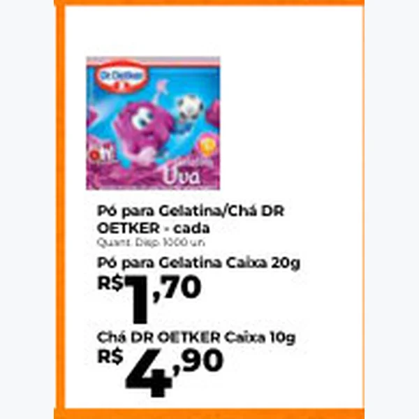 Recorte do encarte de Chá Dr. Oetker 10 g