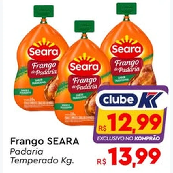 Recorte do encarte de Frango de Padaria Temperado Seara