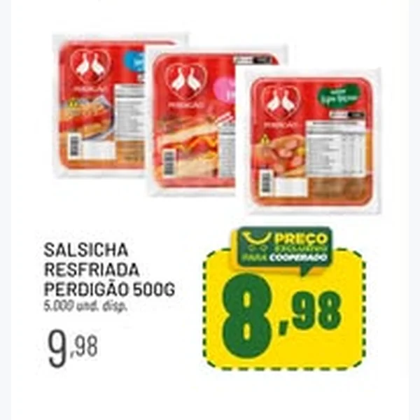 Recorte do encarte de Salsicha Resfriada Perdigão 500 g