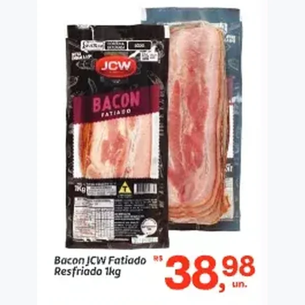 Recorte do encarte de Bacon Fatiado JCW 1 kg