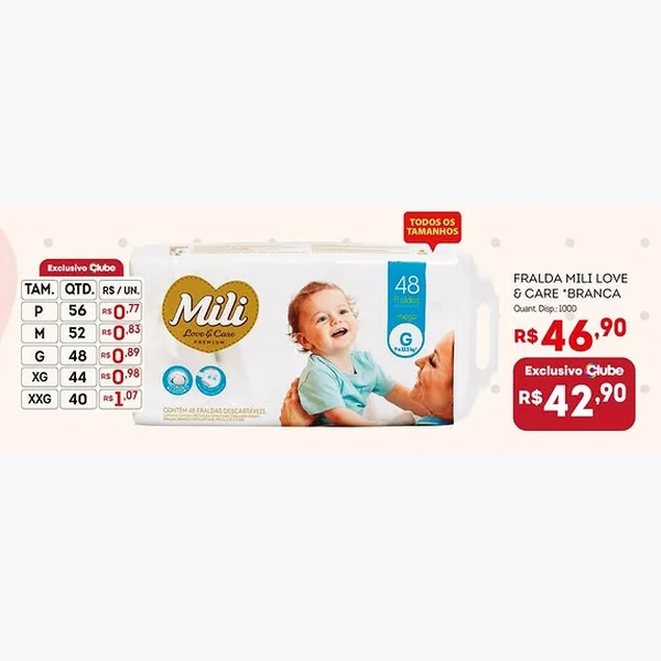 Fralda Love & Care Mili