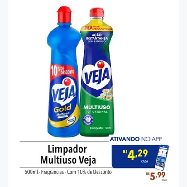 Recorte do encarte de Limpador Multiuso Veja 500 ml