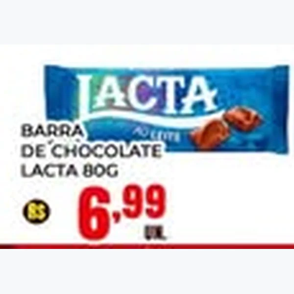 Recorte do encarte de Barra de Chocolate Lacta 80 g