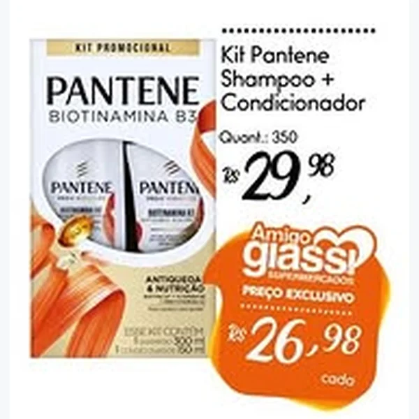 Recorte do encarte de Shampoo + Condicionador Pantene