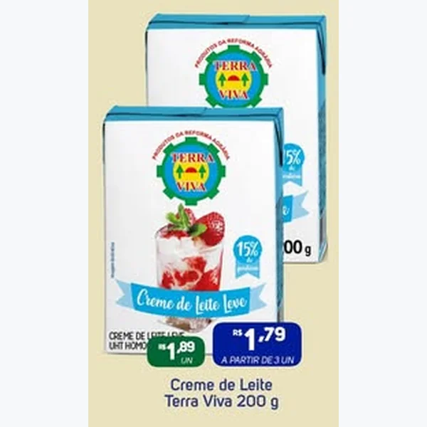 Creme de Leite Leve Terra Viva 200 g