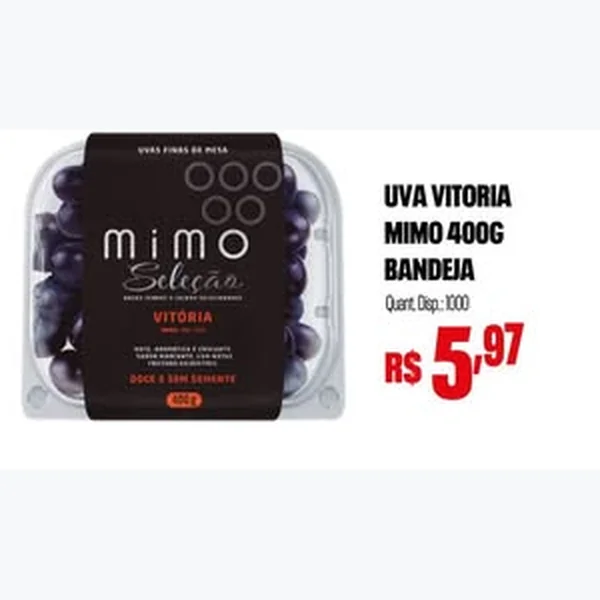 Recorte do encarte de Uva Vitória Mimo 400 g