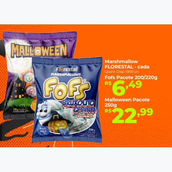 Recorte do encarte de Marshmallow Fofs FLORESTAL 200 g