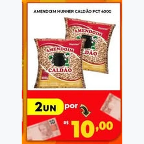 Recorte do encarte de Amendoim Caldão Hunner 400 g