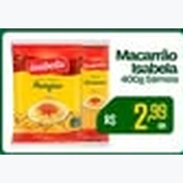 Recorte do encarte de Macarrão Isabela 400 g