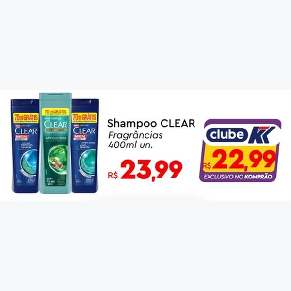 Recorte do encarte de Shampoo CLEAR 400 ml