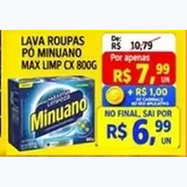 Recorte do encarte de Lava Roupas Pó Minuano 800 g