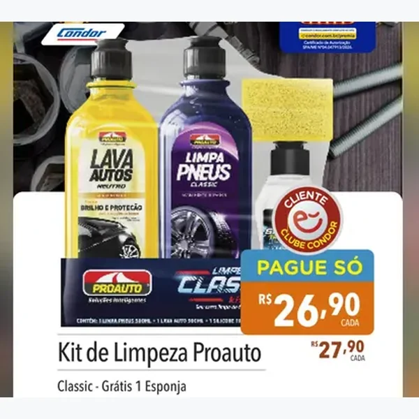 Recorte do encarte de Kit de Limpeza Proauto