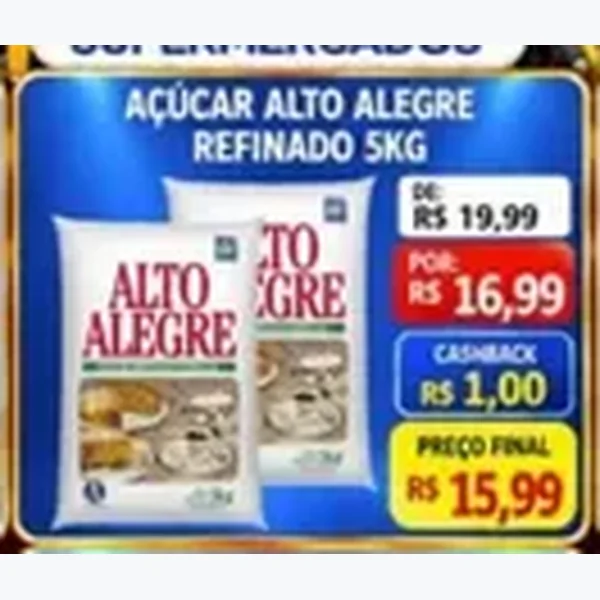 Açúcar Refinado Alto Alegre 5 kg