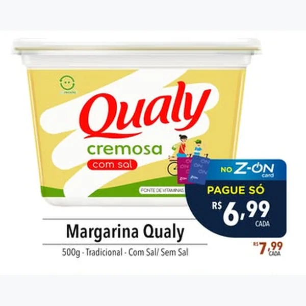 Margarina Cremosa sem Sal Qualy 500 g