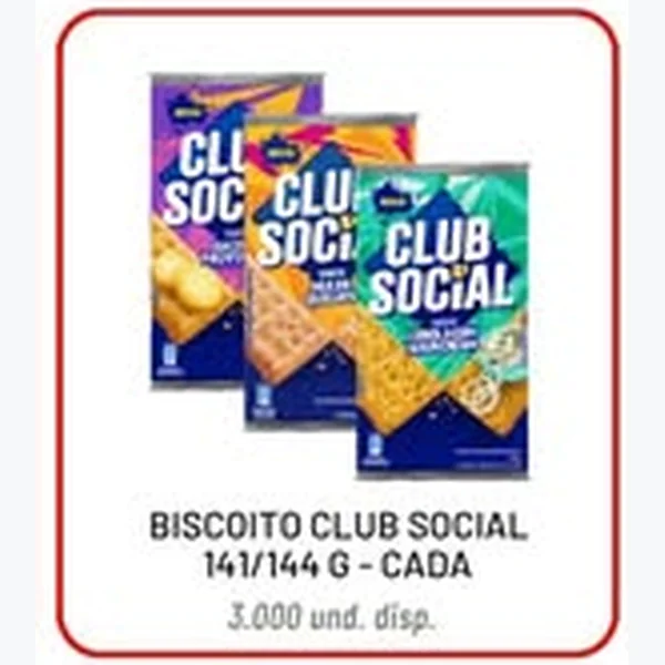 Recorte do encarte de Biscoito Club Social 144 g