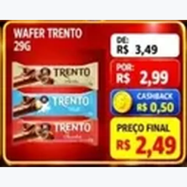 Recorte do encarte de Wafer Trento 29 g