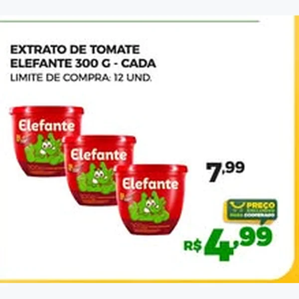 Recorte do encarte de Extrato de Tomate Elefante 300 g