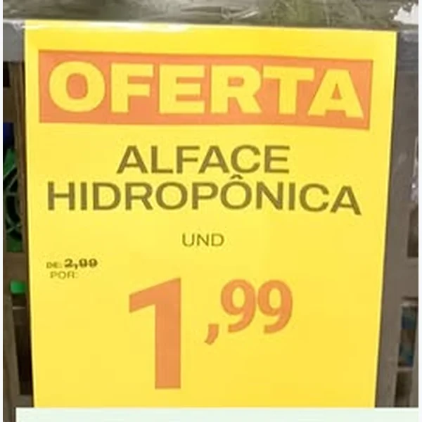 Recorte do encarte de Alface Hidropônica