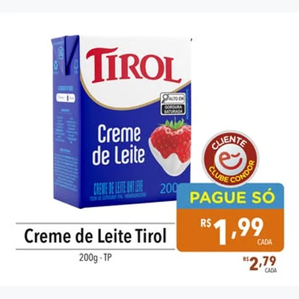 Creme de Leite Tirol 200 g