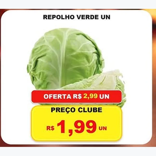 Recorte do encarte de Repolho Verde