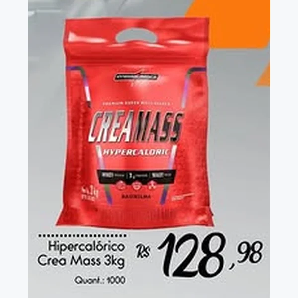 Recorte do encarte de Hipercalórico Crea Mass Max Titanium 3 kg