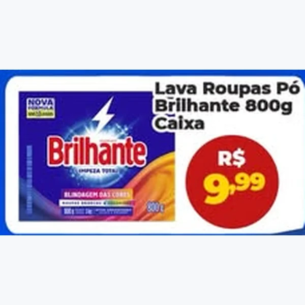 Recorte do encarte de Lava Roupas Pó Brilhante 800 g