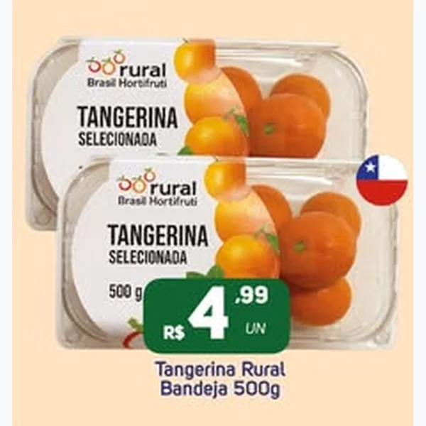 Recorte do encarte de Tangerina Selecionada Rural 500 g