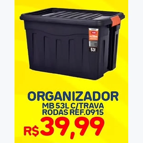 Recorte do encarte de Organizador com Trava e Rodas 53 L