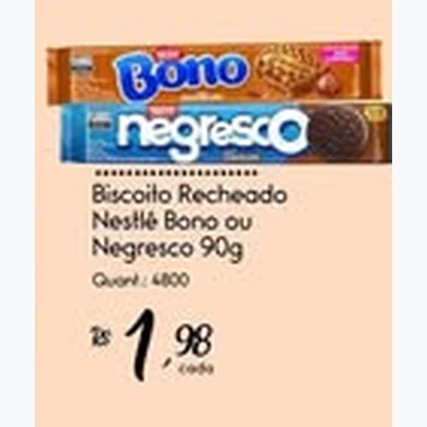 Recorte do encarte de Biscoito Recheado Negresco 90 g