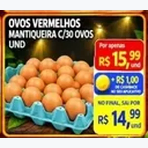 Recorte do encarte de Ovos Vermelhos Mantiqueira 30 un