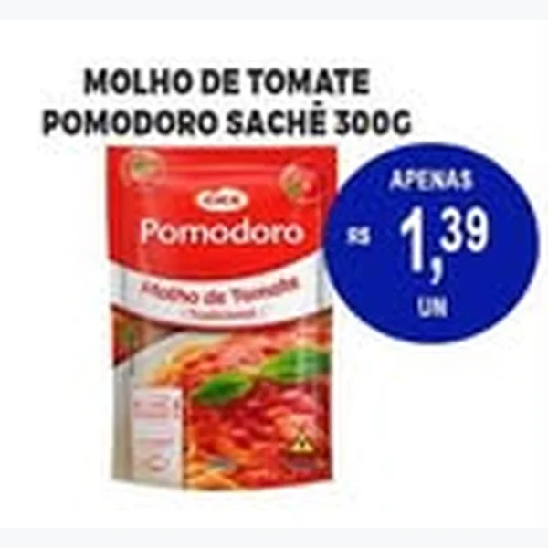 Recorte do encarte de Molho de Tomate Pomodoro 300 g